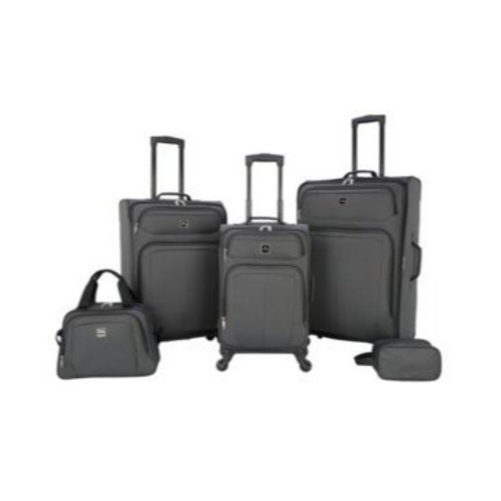 Tag Bristol 5 Pc Softside Luggage Front Zipper Set Charcoal Size Os Defected